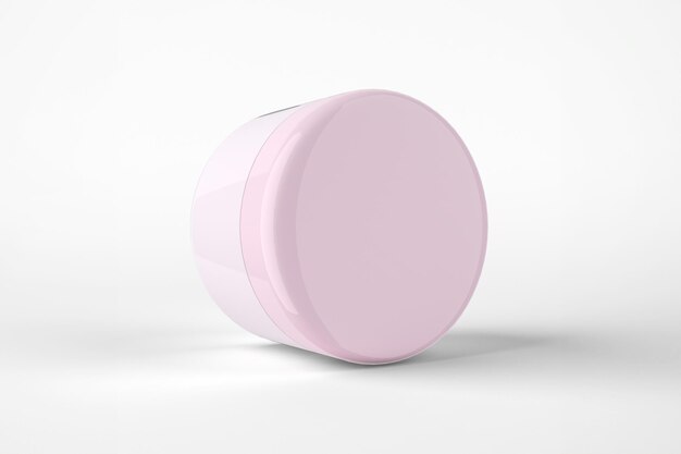 Pink cosmetic jar isolated on white background