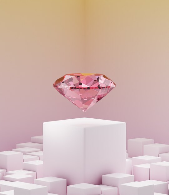 Розовый алмазный фон с подиумом