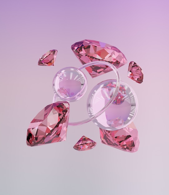 Pink diamonds set background