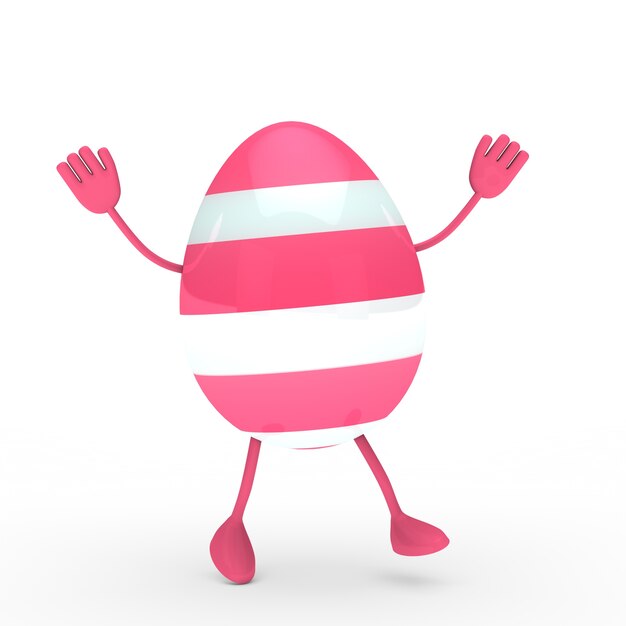 Pink egg with hands and feet