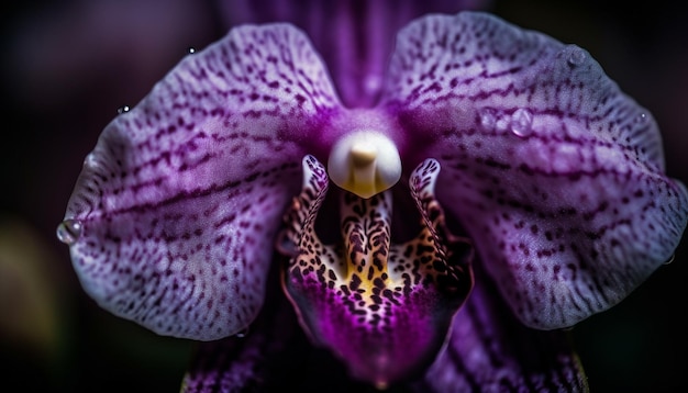 Foto gratuita eleganza rosa nella macro del fiore dell'orchidea della natura generata da ai