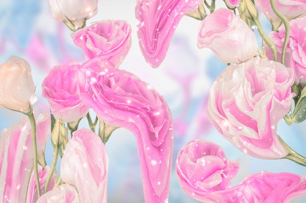 핑크 꽃 배경 벽지, trippy 미적 디자인