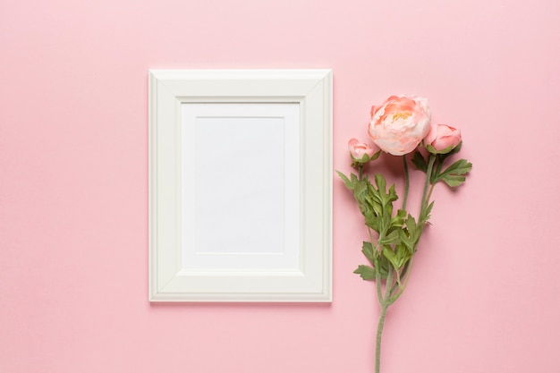 Pink flowers with frame 