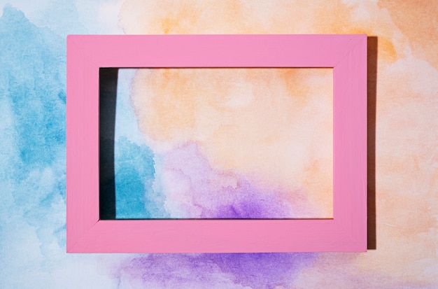 Pink frame on painted background