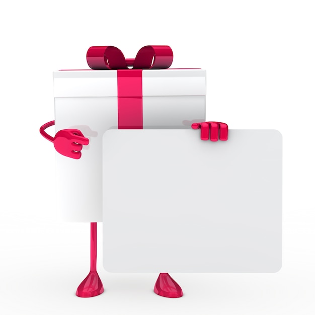 Pink gift with a poster