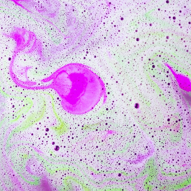 Розово-зеленая ванна с пузырьками