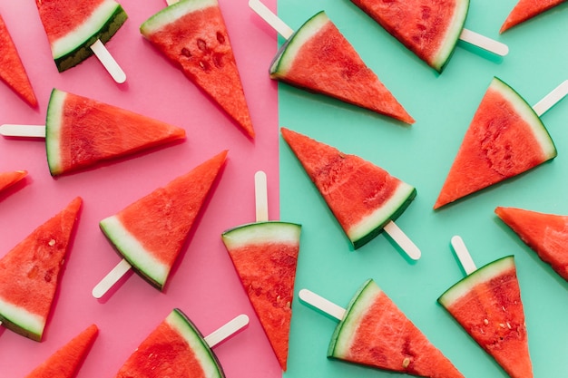 Pink and green watermelon background