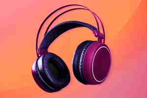 Free photo pink headphones wireless digital device