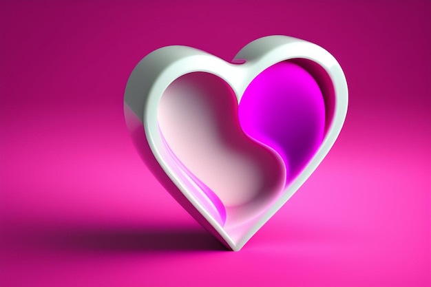 Free photo a pink heart in a pink background