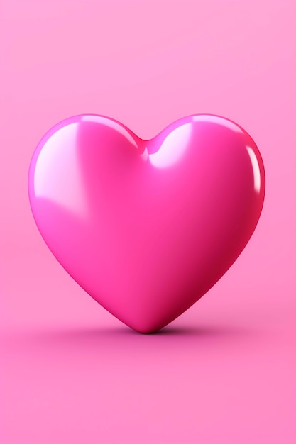 Pink heart in studio
