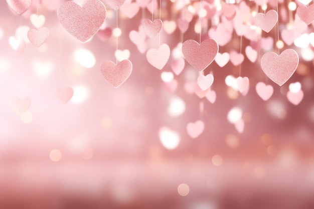 pink hearts wallpaper AI generated image