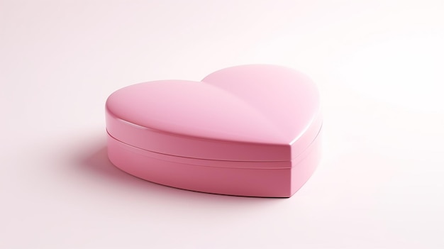 Free photo a pink heartshaped gift box