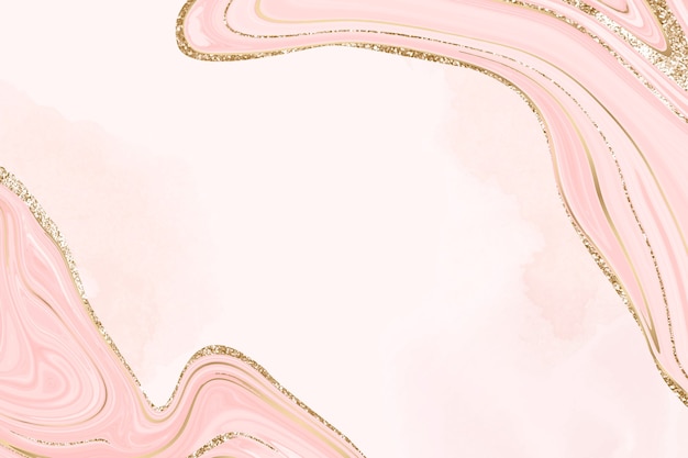 金の裏地とピンクの大理石の背景