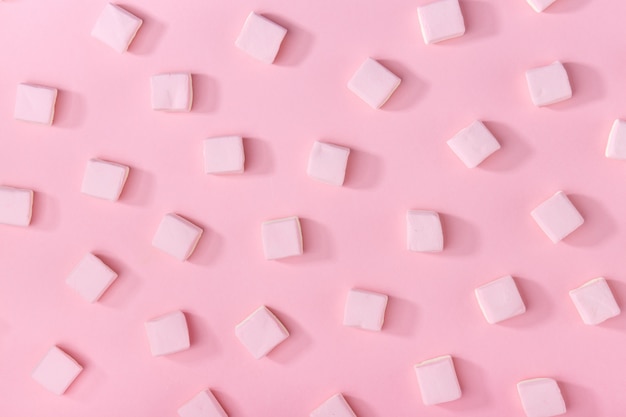 Pink marshmallows on pink