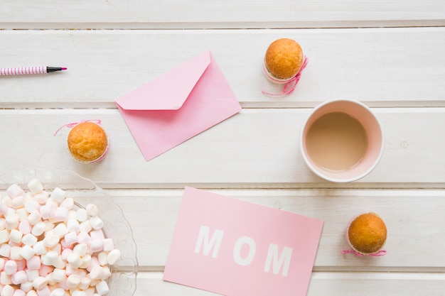 Free photo pink mother day composition