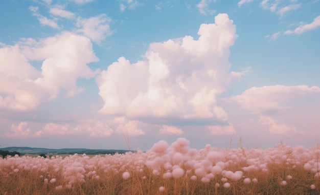 Free photo pink nature landscape with vegetation