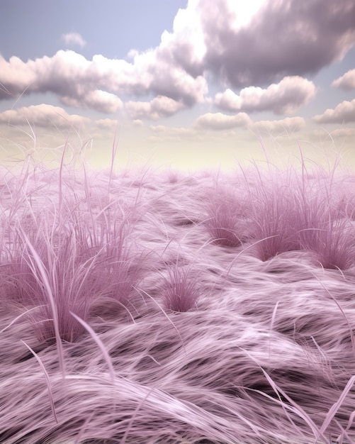 Free photo pink nature landscape with vegetation