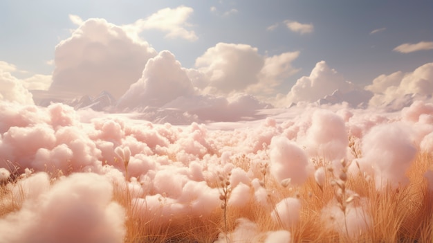 Free photo pink nature landscape with vegetation