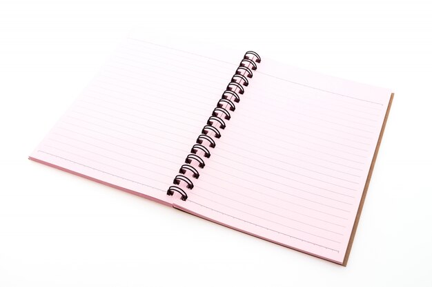 Pink notebook open