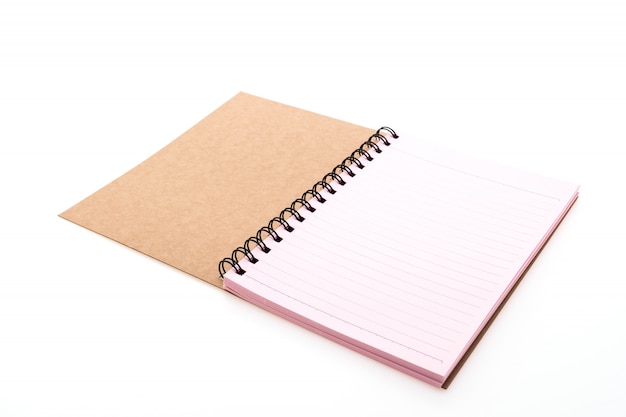 Pink notebook open