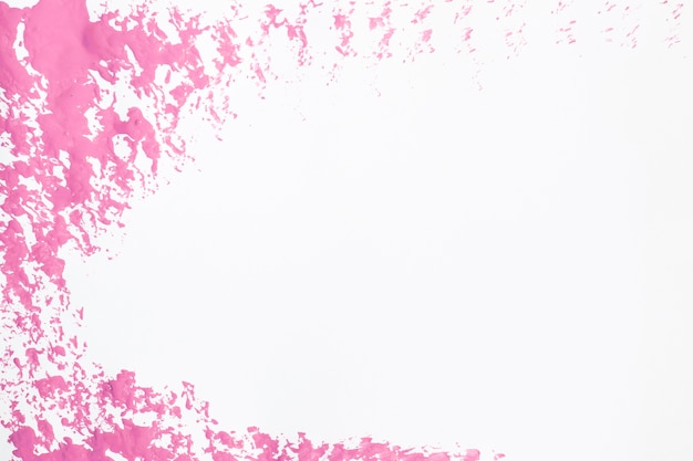 Pink paint on white