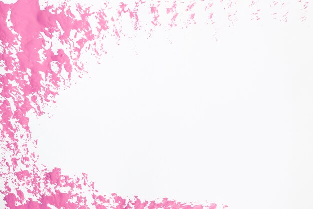 Pink paint on white