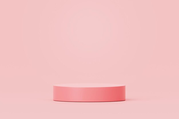 Pink pastel podium product stand podium background for product placement 3d rendering