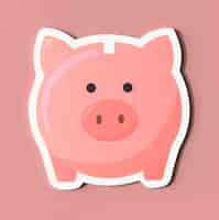 Free photo pink piggy bank savings icon