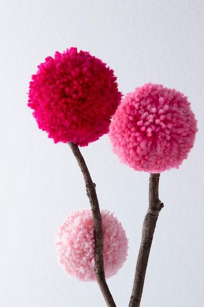 Free photo pink pom poms background