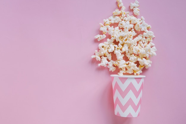 Pink popcorn background