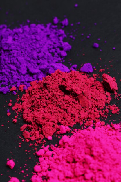 Pink, purple and red powder, Holi festival concept