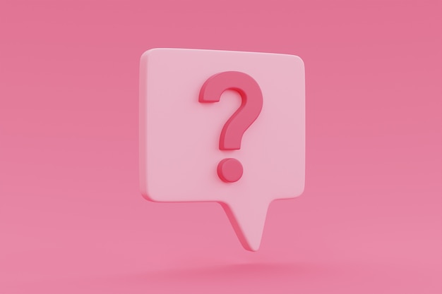 Free photo pink question mark in speech bubble