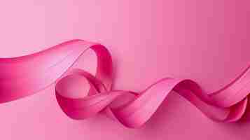 Free photo pink ribbon on pink background