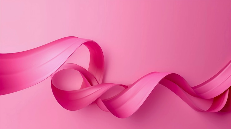 Free Photo pink ribbon on pink background