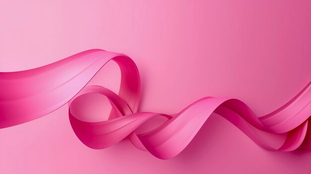 Pink ribbon on pink background