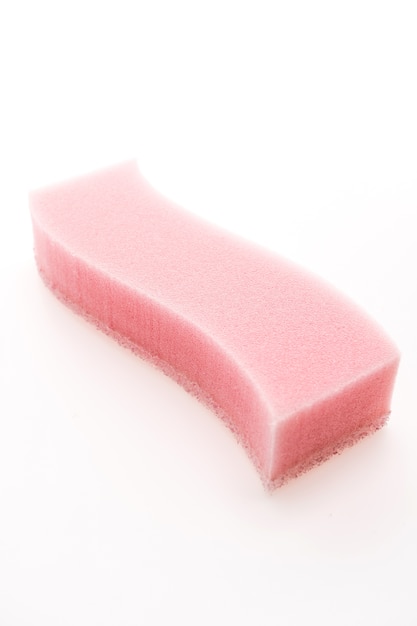 Pink scourer to clean the dishes