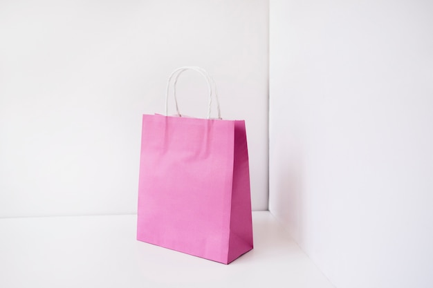 Free photo pink shopping bag