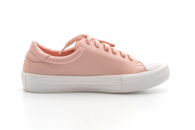 Premium Photo | Pink sneakers shoes on white background