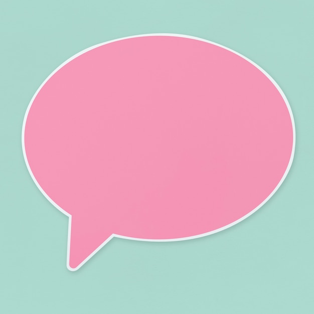 Free photo pink speech bubble icon isolated