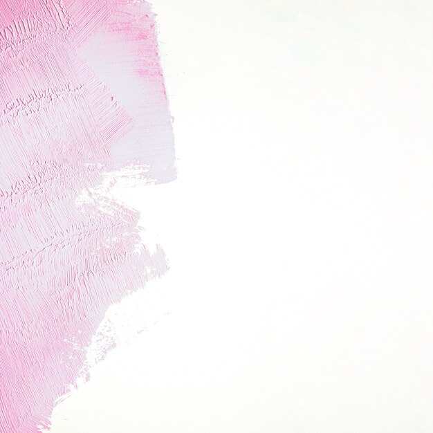 Pink stroke on white wall