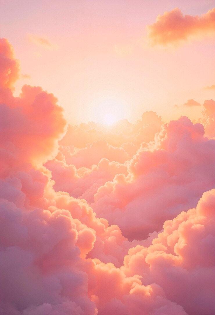 Free Photo pink sunset clouds aesthetic