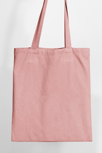 空白のピンクのトートショッピングバッグ