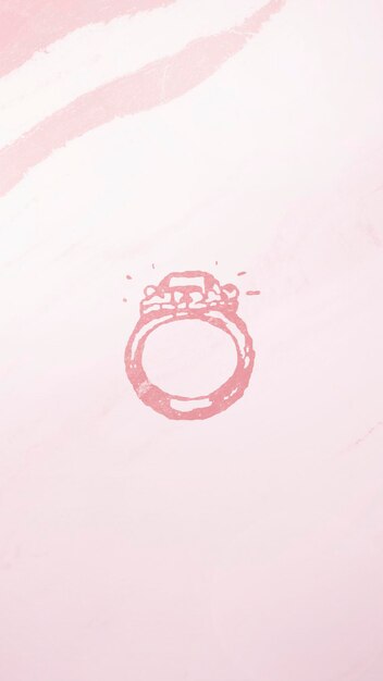 Розовое винтажное обручальное кольцо с бриллиантом