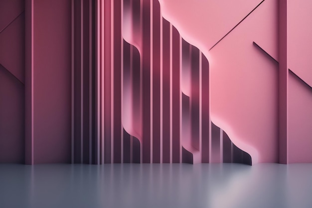 A pink wall with a curved line that says'pink '