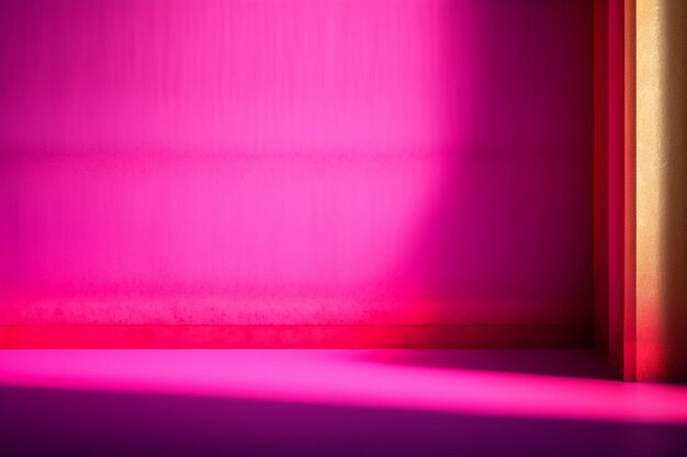 A pink wall with a red light on it