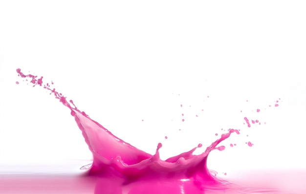 pink wine splash isolated on white