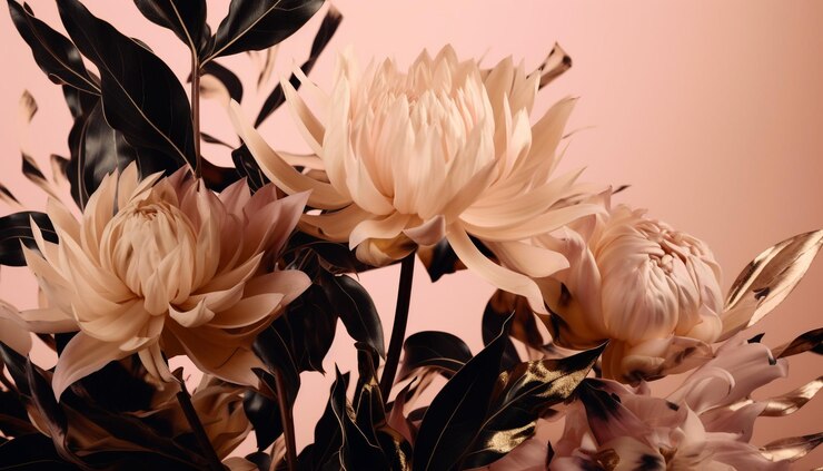 無料Photo aiが生成した自然に溶け込むピンクと黄色の花びら