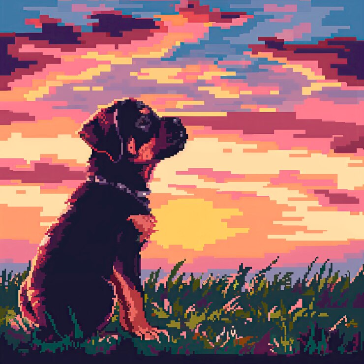 Free Photo pixel art style scene with adorable pet dog