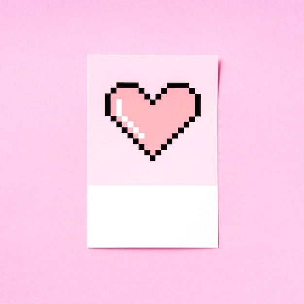 Pixelated heart shape 3d illustration