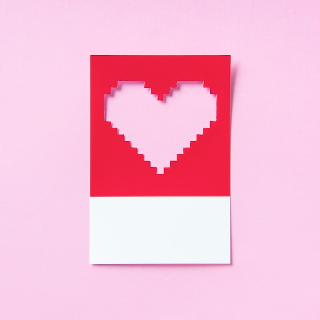 Pixelated heart shape 3d illustration
